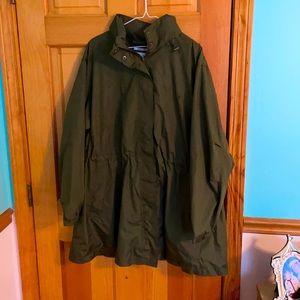 Ava & Viv Army Green Plus Size Rain Jacket